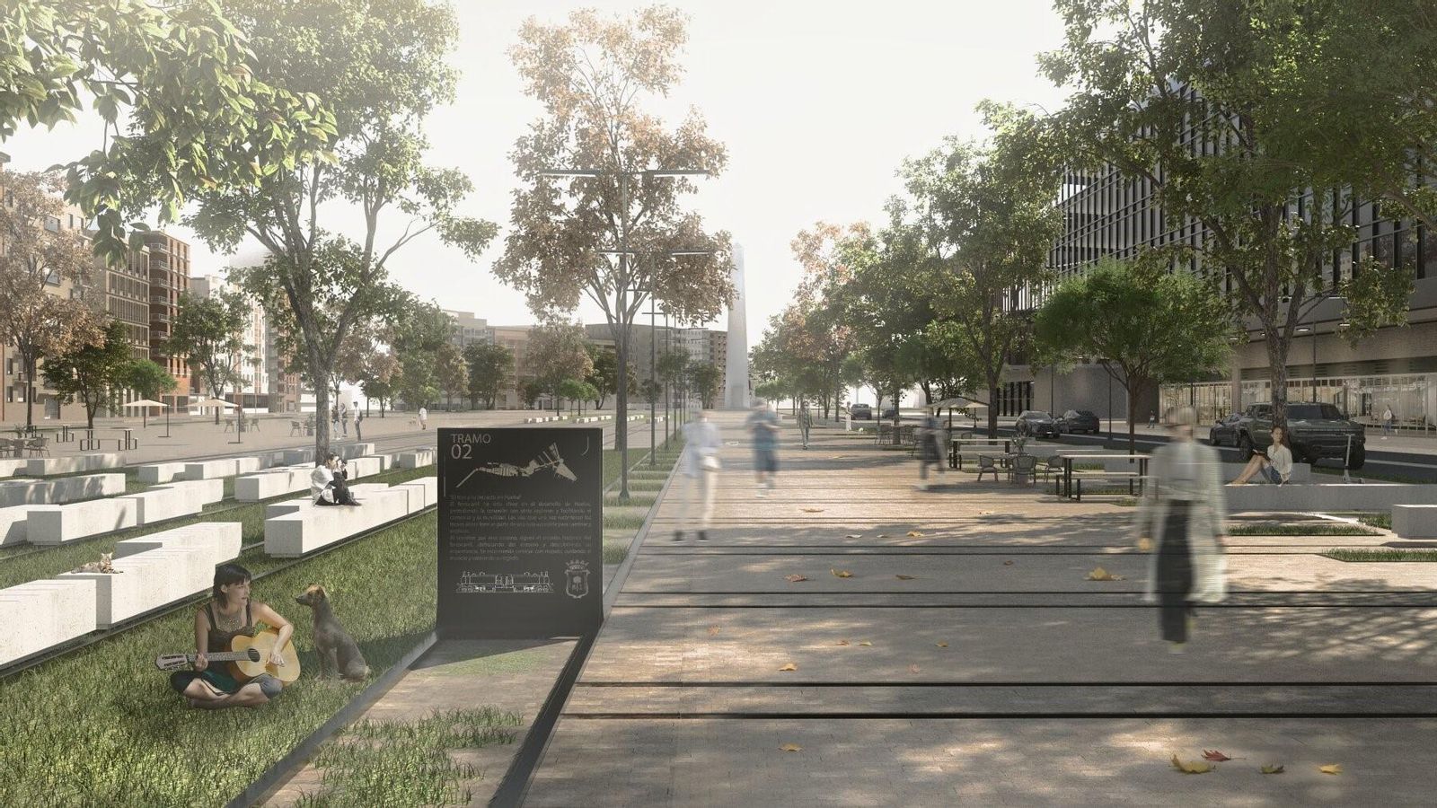 Esbozo de cómo sería el proyecto para la Avenida Italia de Huelva.