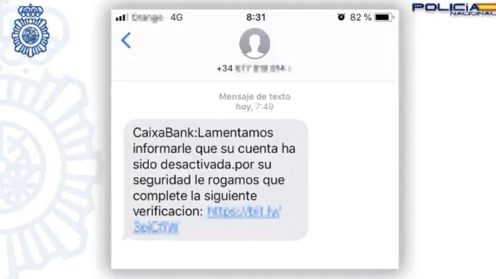 Aviso de phishing por parte de la Policía sobre Caixabank