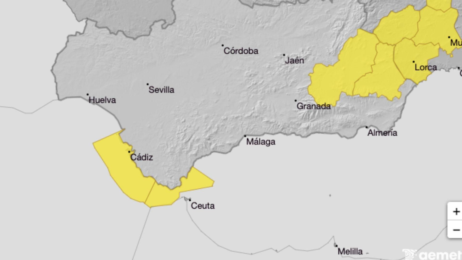 Avisos amarillos por lluvias, tormentas y riesgos costeros para el viernes 25 de julio