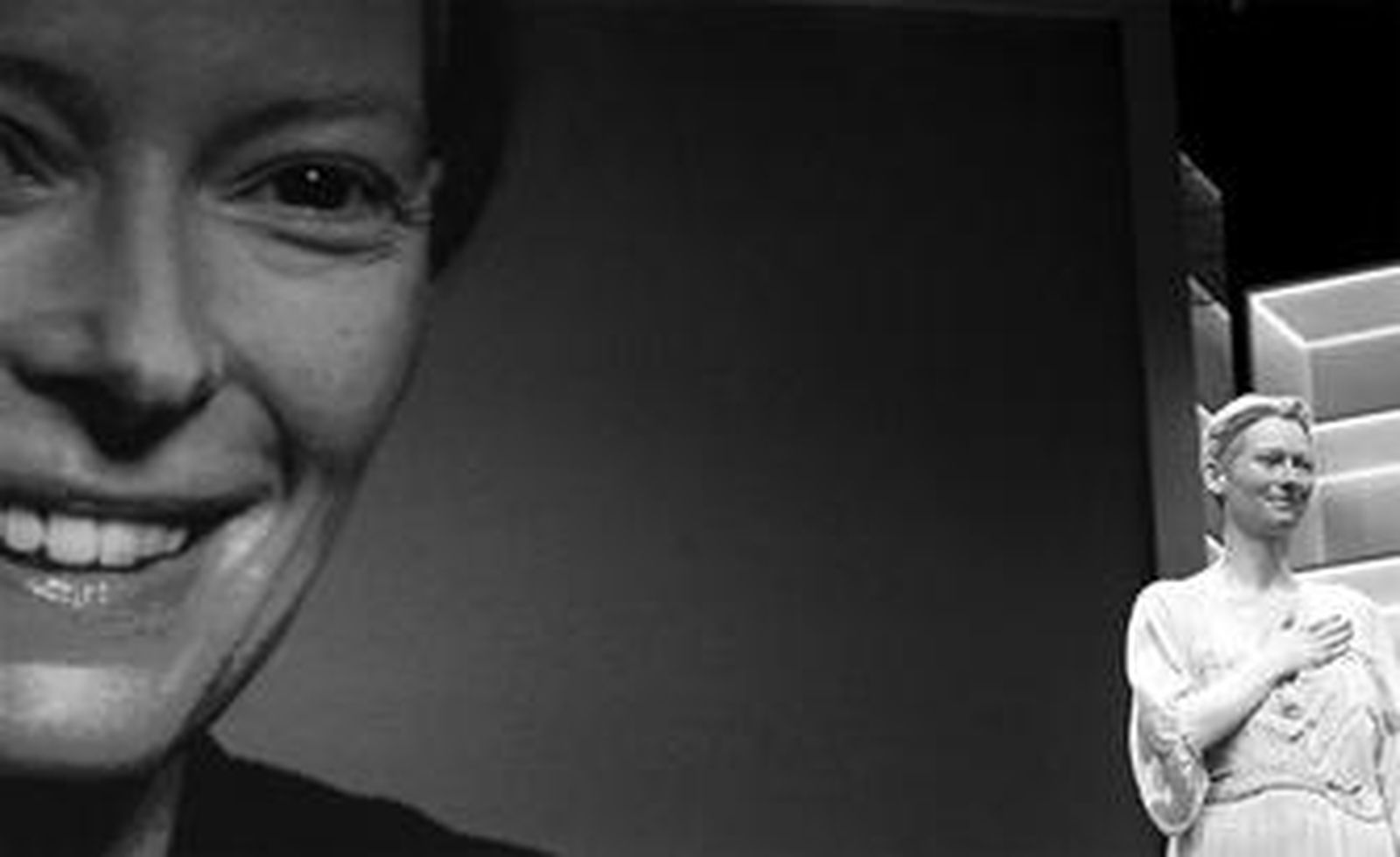 La actriz británica Tilda Swington, presidenta del jurado, ayer en la apertura del festival.