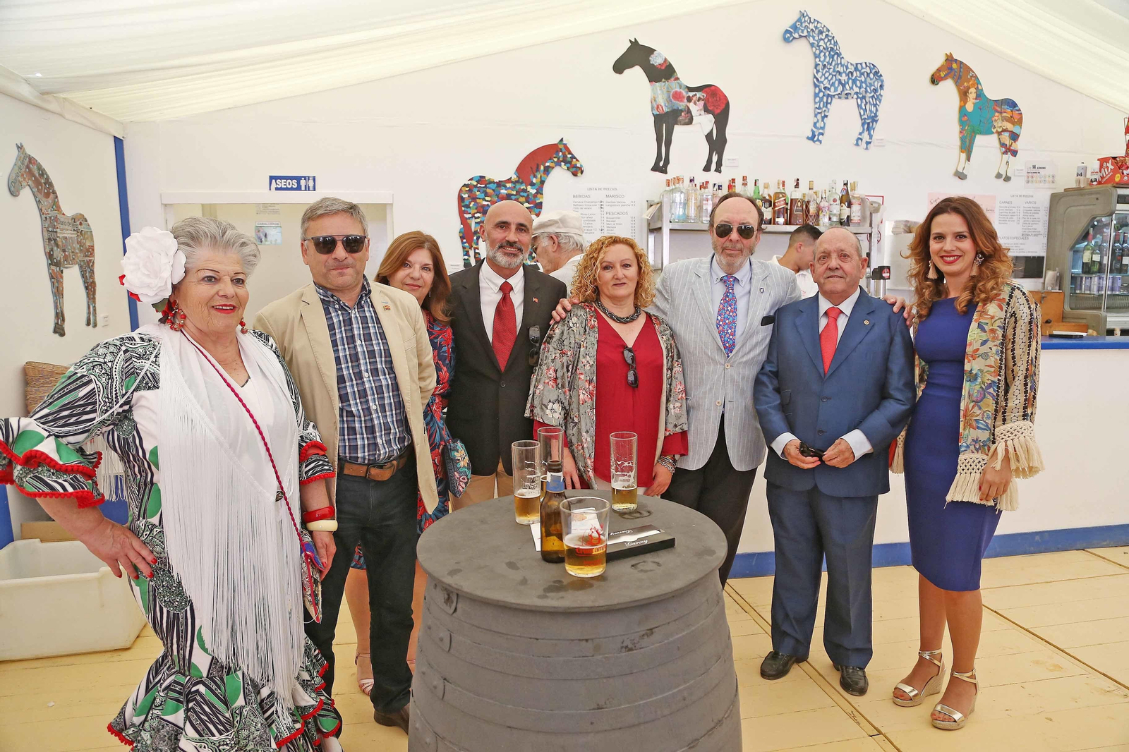 Félix Sollero, Juan Manuel Jiménez, Salvador Overo, Maika Morilla, Carmen Femenía, Pepi Corchado y Marisa López.