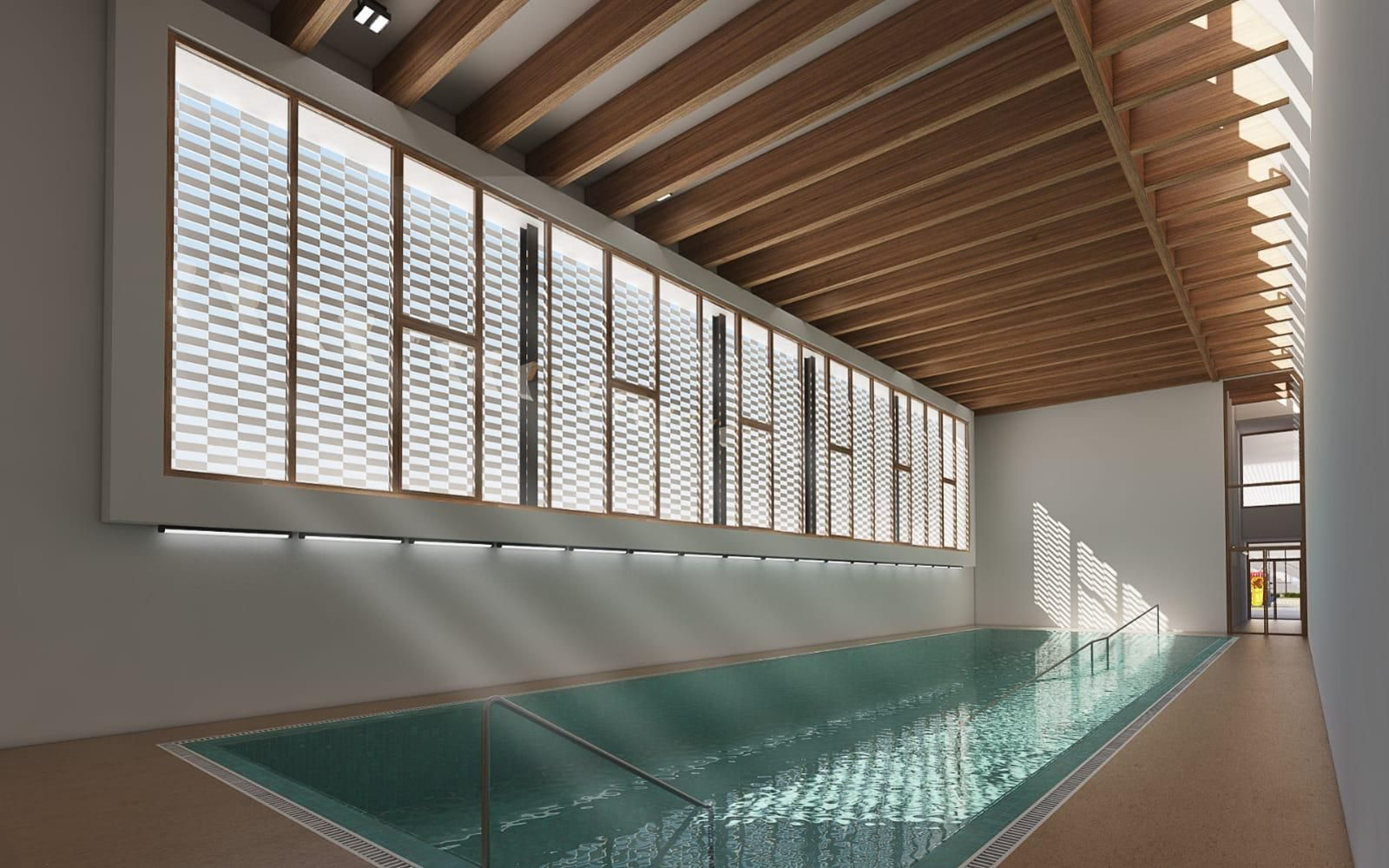 Una infografía de la piscina terapéutica.