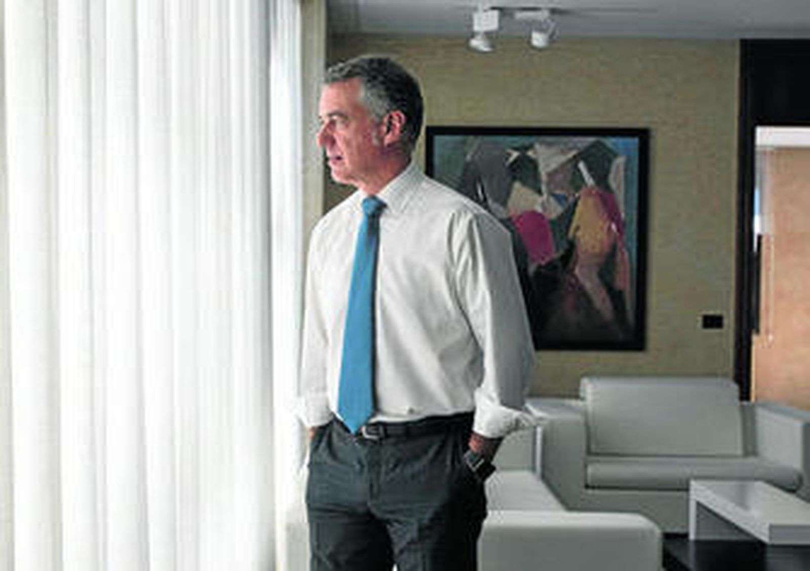 Íñigo Urkullu, durante la entrevista con Efe, en el Palacio de Ajuria Enea.