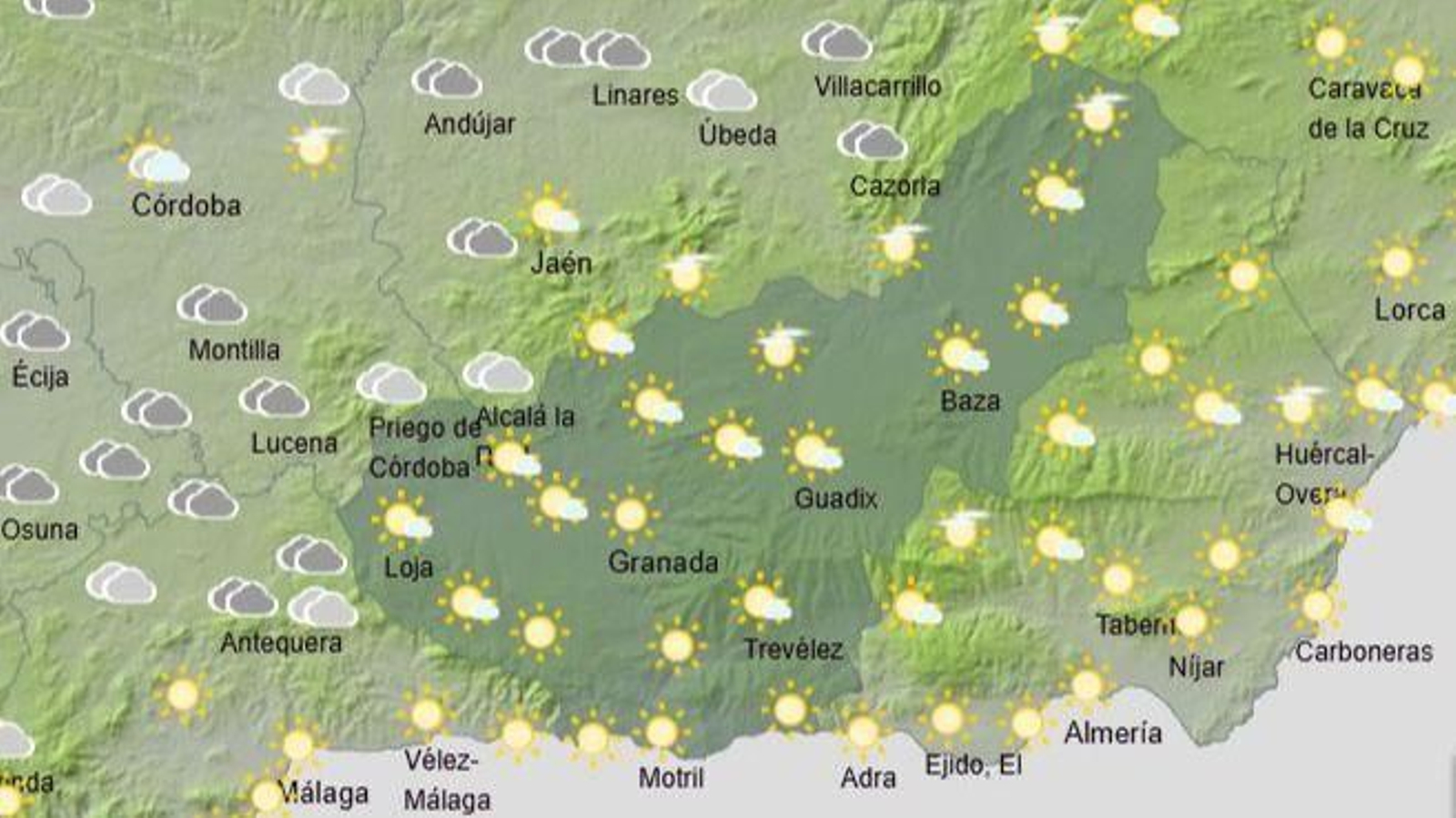 El Tiempo en Granada el 21 de noviembre de 2024