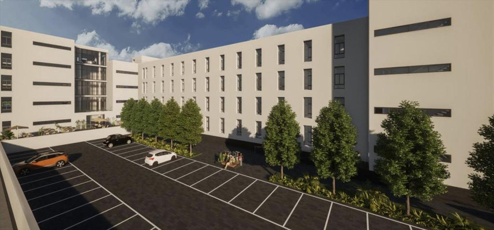 Imagen del patio central del futuro complejo