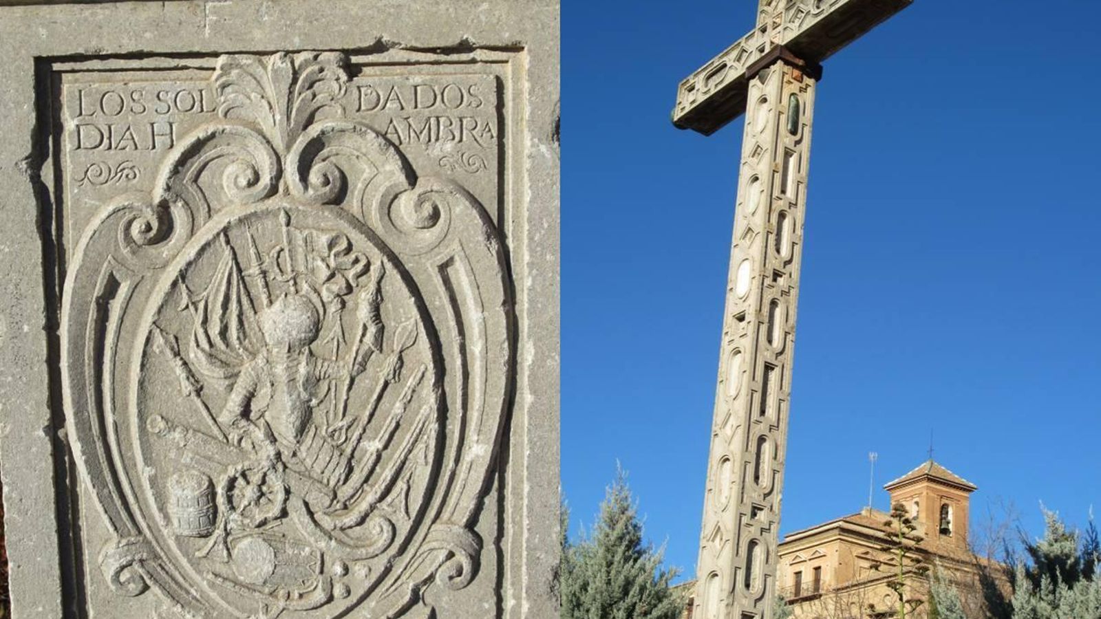 Cruz de los soldados de la Alhambra  en el Sacromonte y el pie