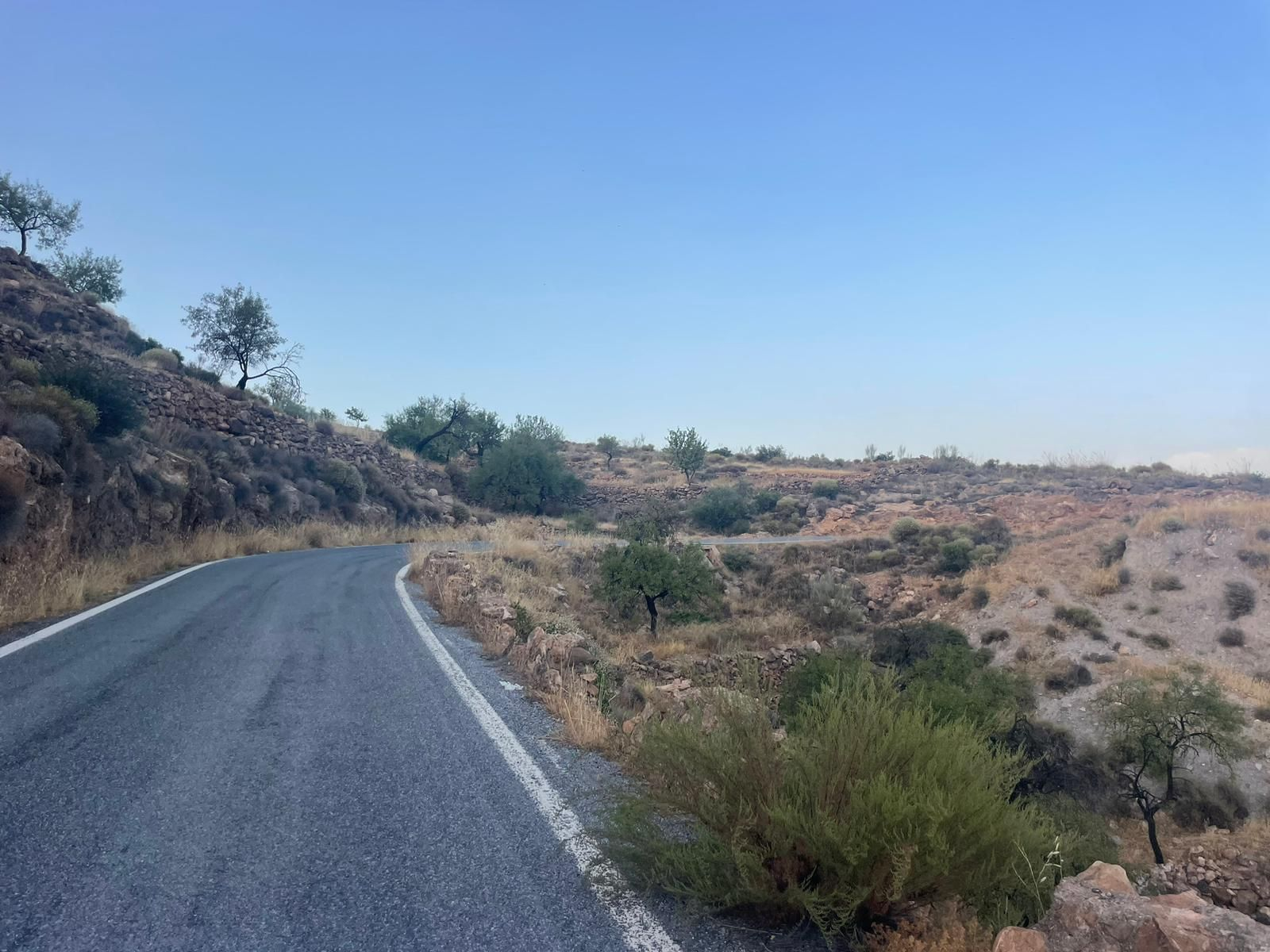 Tramo de la carretera entre Berja y Turón, en las Alpujarras de Almería y Granada