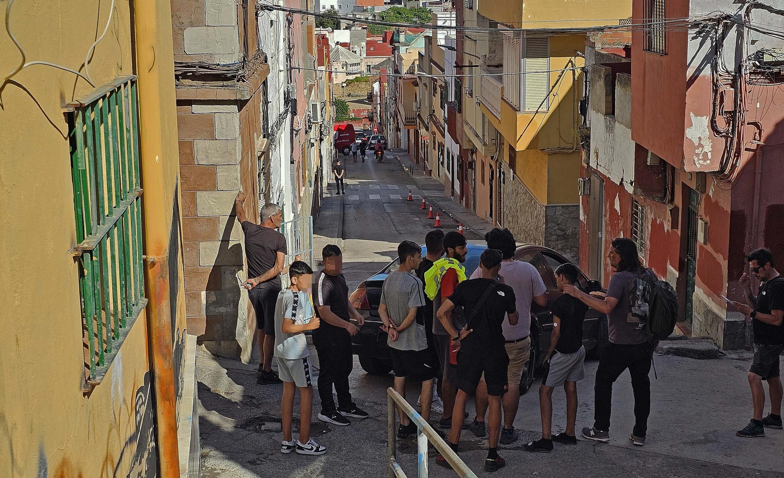 Fotos del rodaje de la serie 'Marbella' en la barriada de La Bajadilla de Algeciras