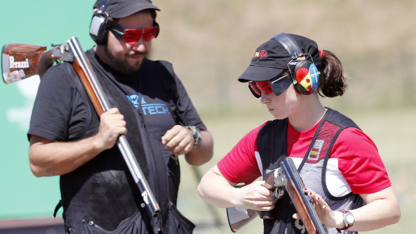 Bailón y Gálvez, durante la competición.
