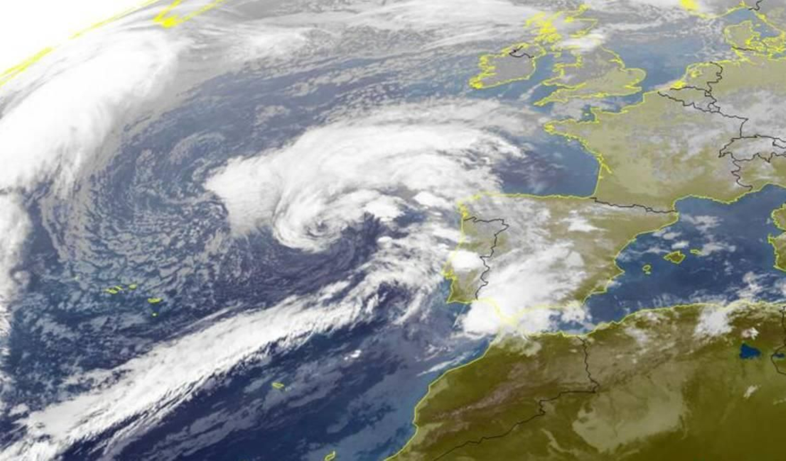 Una imagen de satélite de la borrasca Berenice, segunda de gran impacto de la temporada 2024-2025