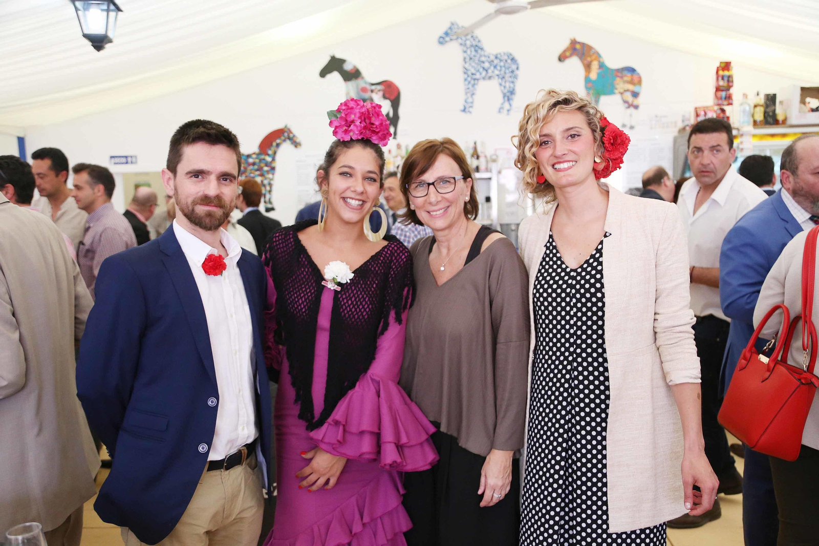 José Antonio Riego, María Plata, Lola Rueda y Teresa Macías.