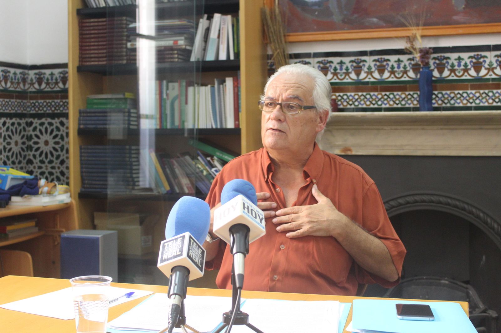 El presidente del Puerto Real, durante una rueda de prensa el año pasado.