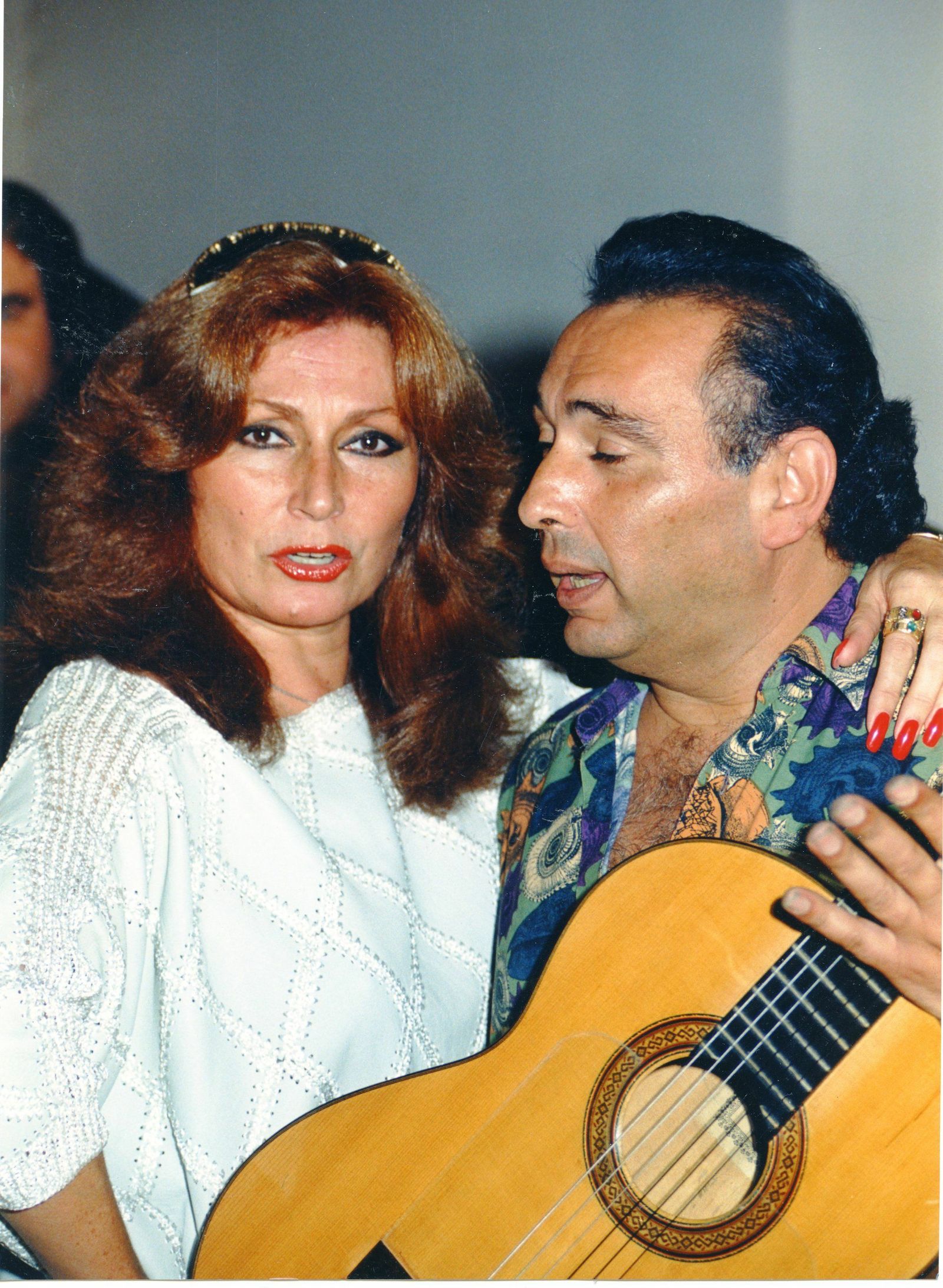 Rocío Jurado y Parrilla, durante una de las grabaciones.