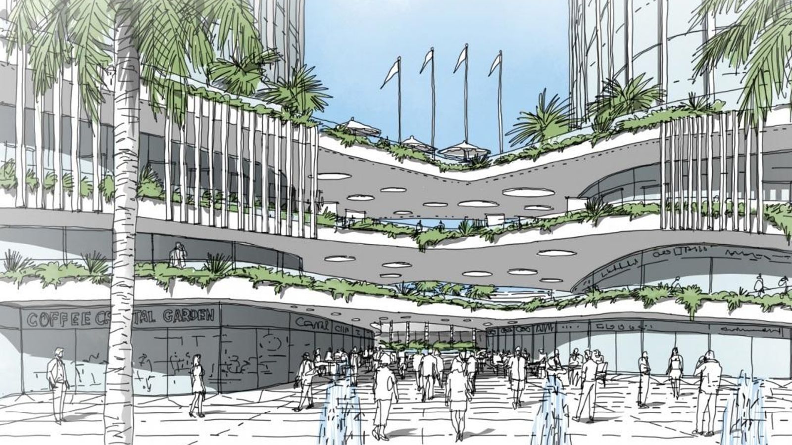 Imagen del zócalo sobre el que se levantarían las torres.