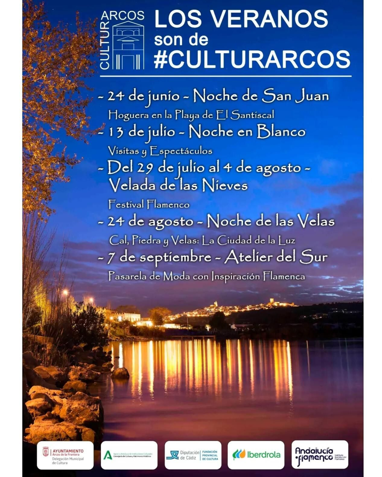 Cartel con la programación de los Veranos son de #Culturarcos.