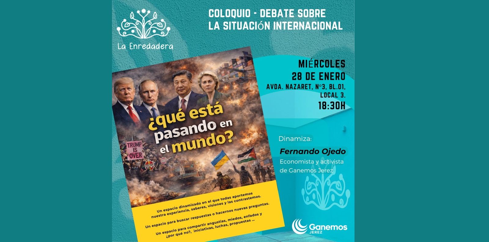 Cartel del debate de Ganemos Jerez.