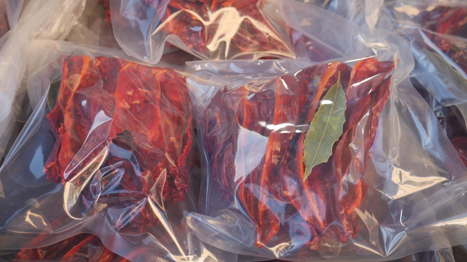 Pimientos envasados al vacío.