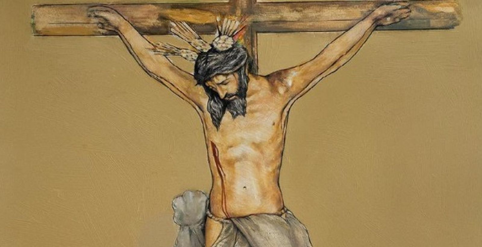 Detalle del Cristo de la Buena Muerte en el cartel de Cadenas