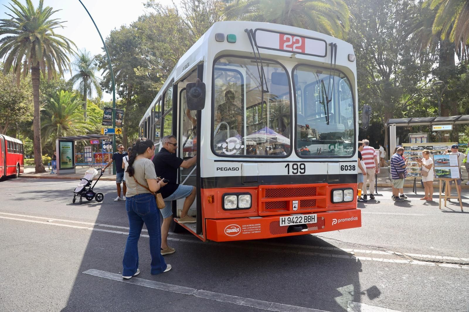 Un modelo de Pegado 6038, autobús urbano tipo autoportante desarrollado por ENASA en 1980.