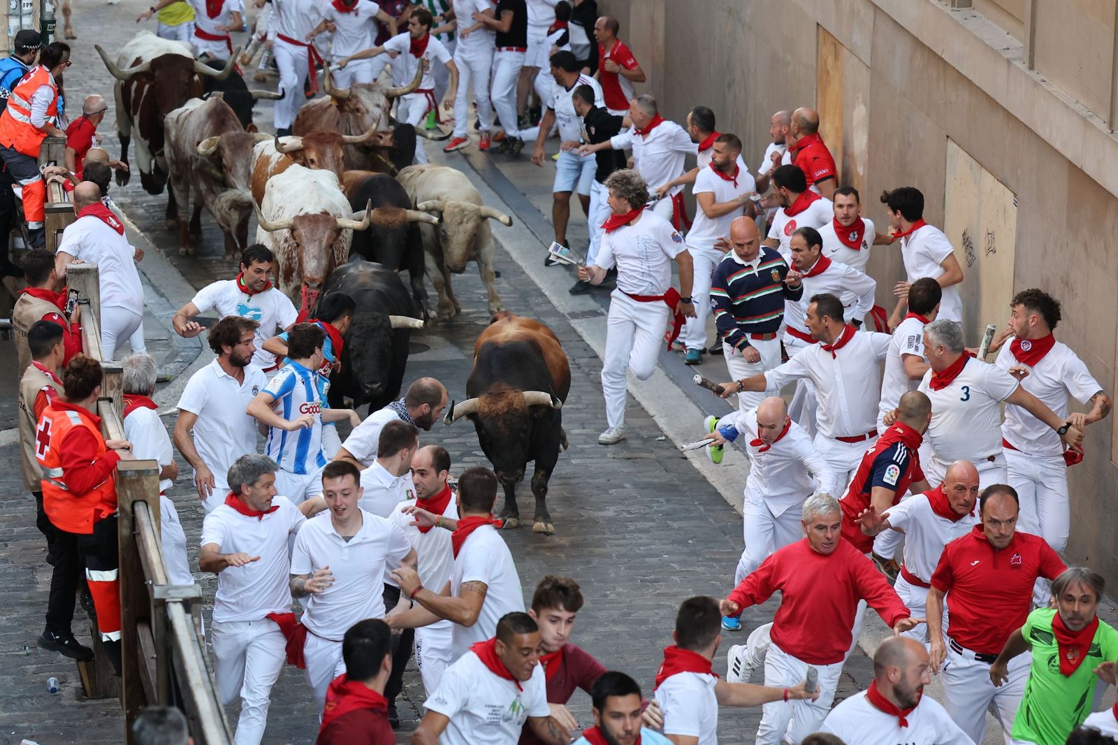 Cuarto encierro de los sanfermines con toros de Fuente Ymbro