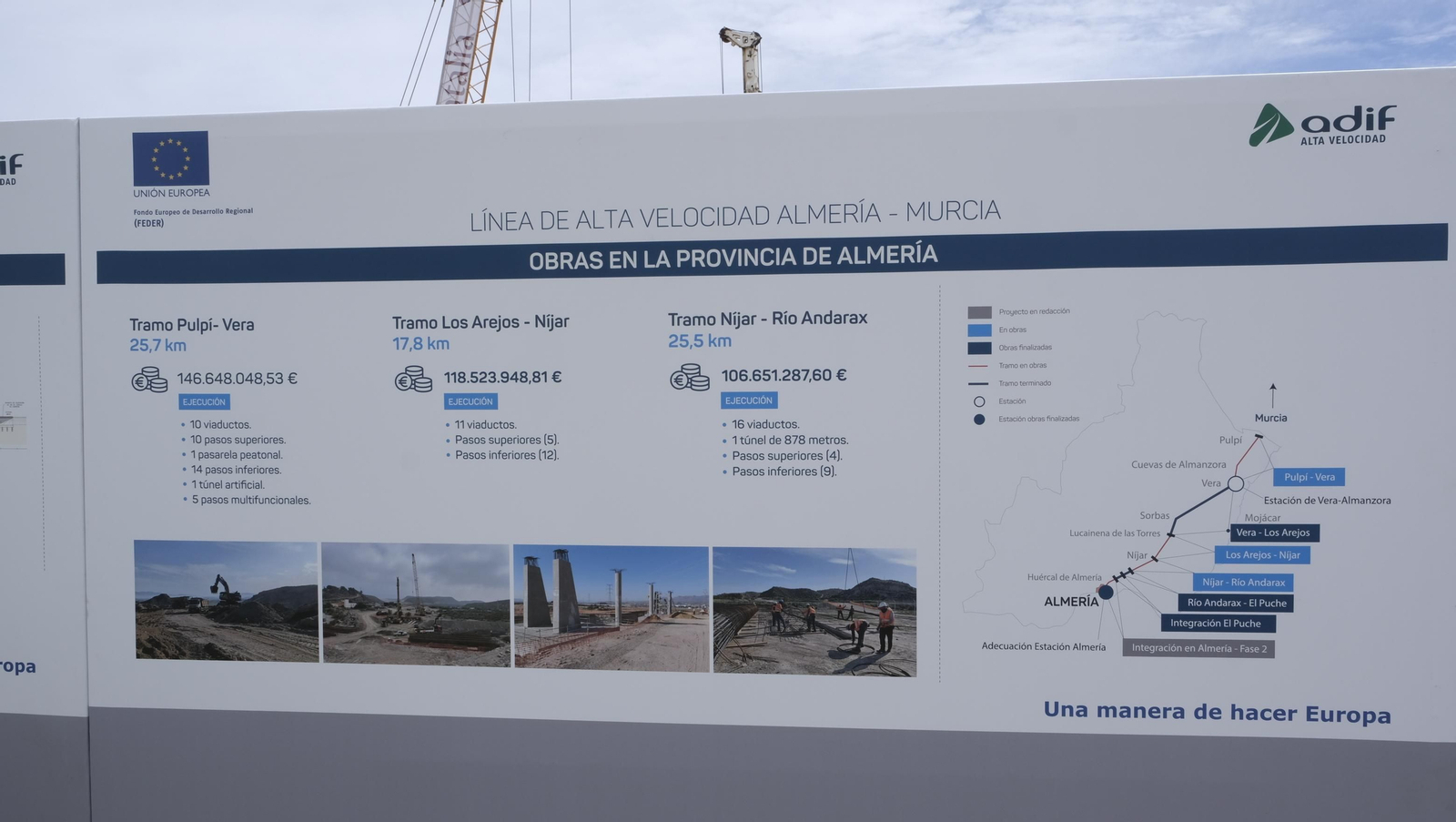 Imágenes de la visita a las obras del AVE en Almería.
