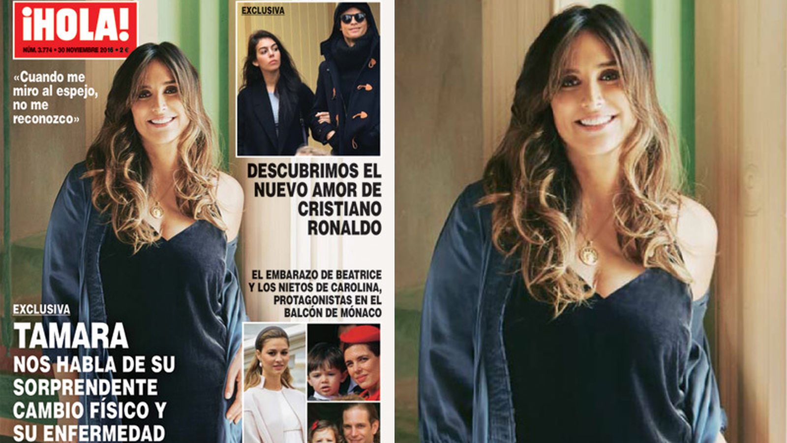 Tamara, en la portada de una revista, a finales de 2016 cuando ganó 20 kilos.