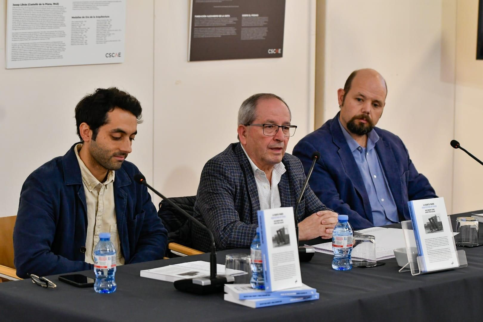 José Moreno, Luis Cano y Javier Peña, en la presentación del libro