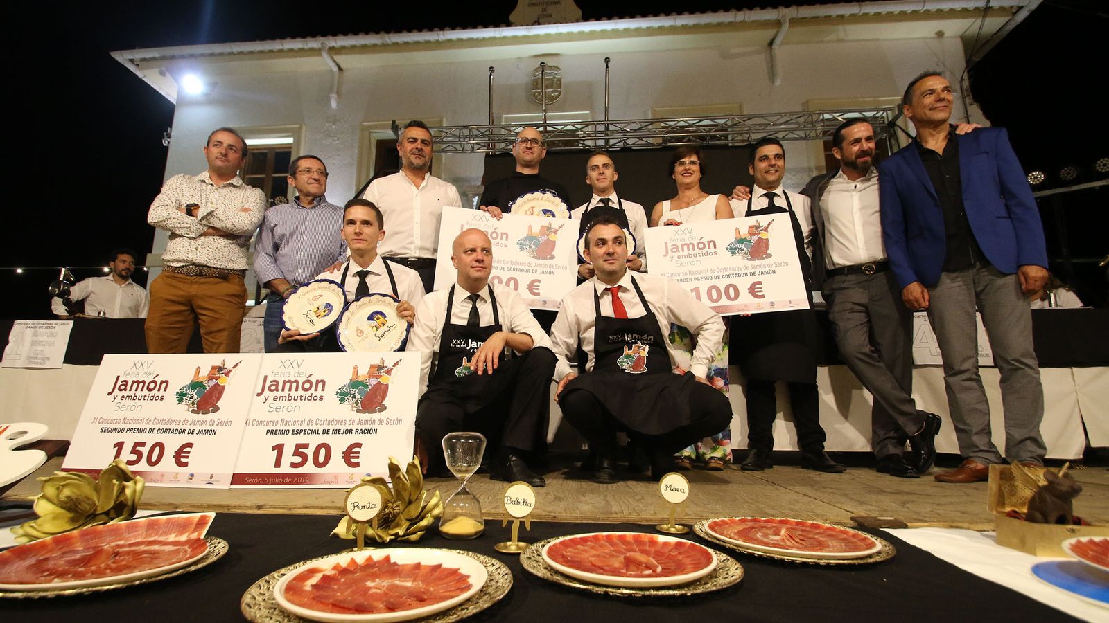 Ganadores del concurso de corte de jamón en la edición de 2019.