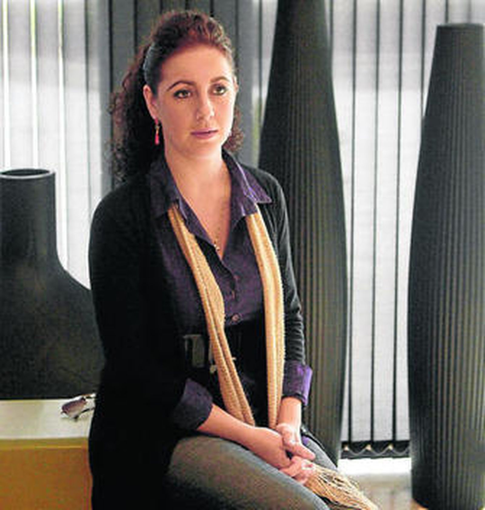 La pianista Laura de los Ángeles, antes de la entrevista.