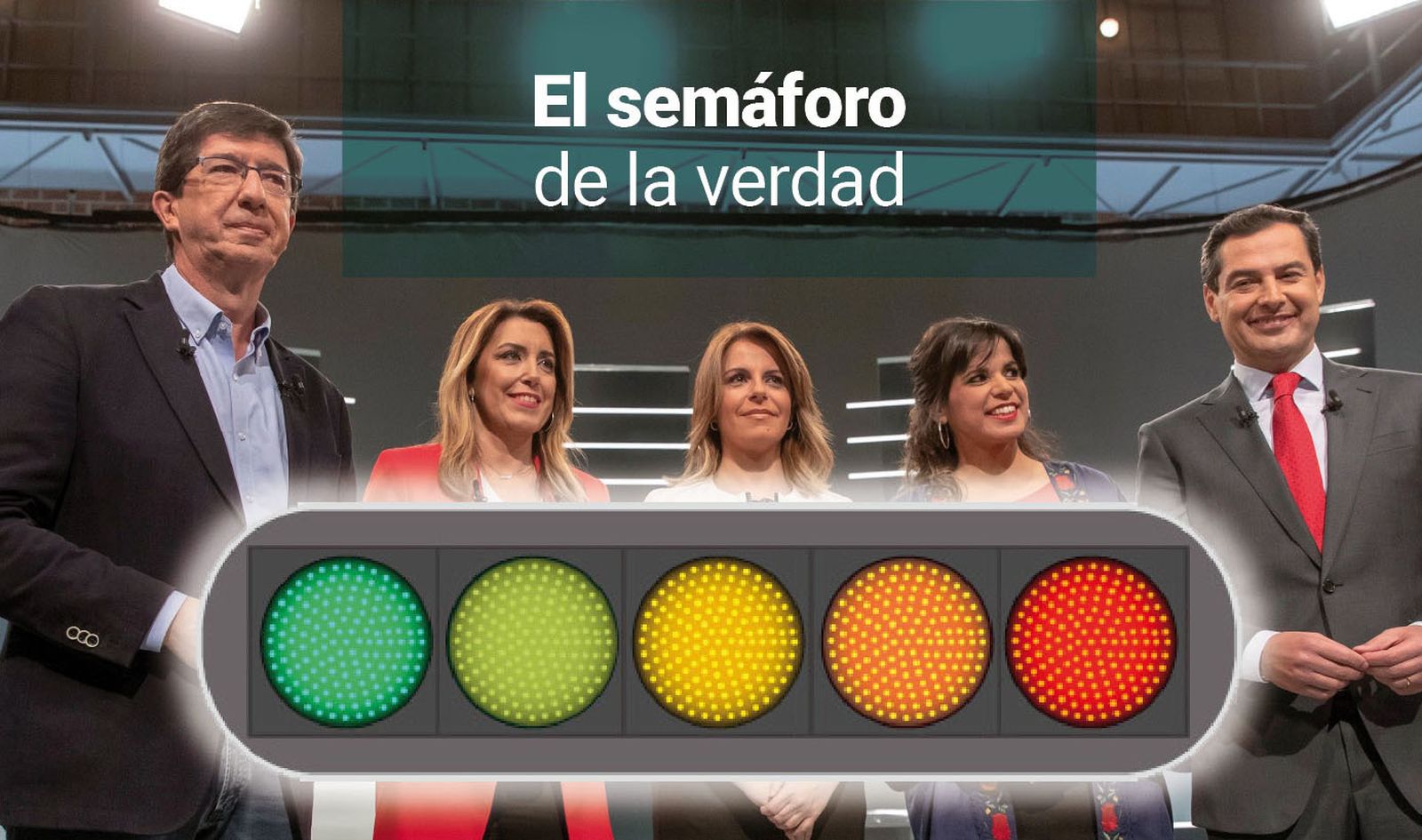Los candidatos, en el debate en TVE.