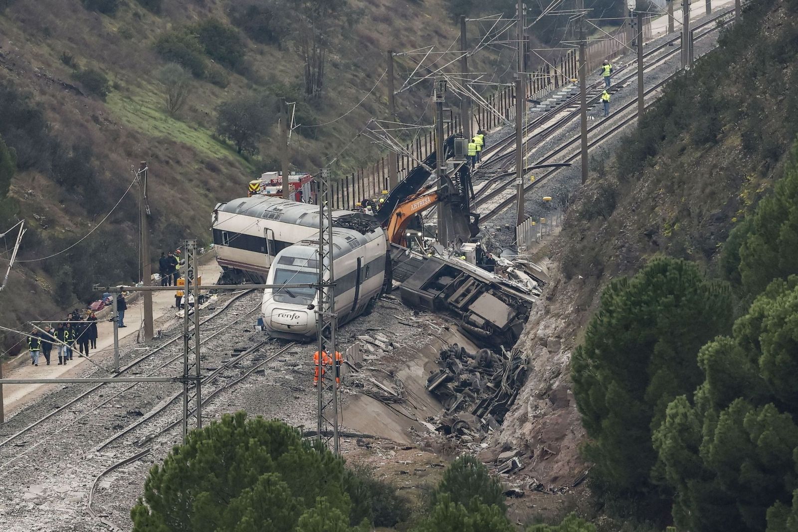 Imagen del accidente de tren en Adamuz el pasado 18 de enero.