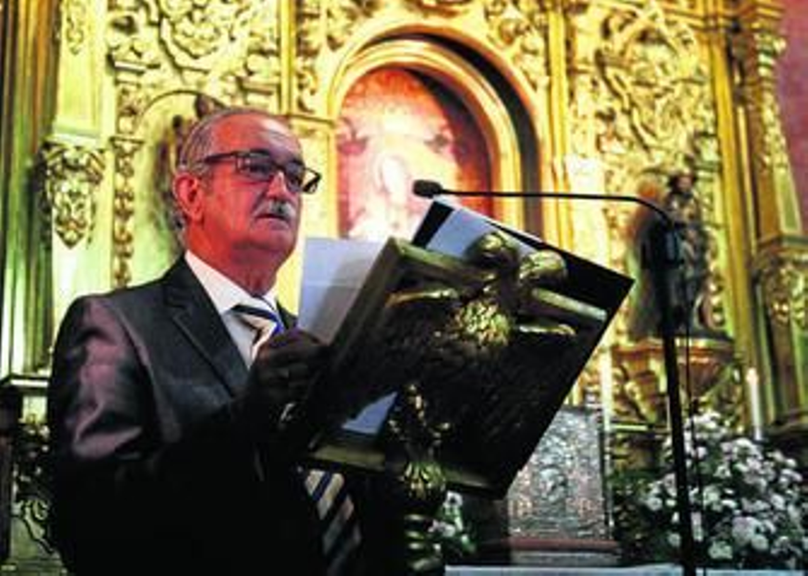 Manuel Correa, durante el pregón que ofreció ayer en el Santuario de la Cinta.