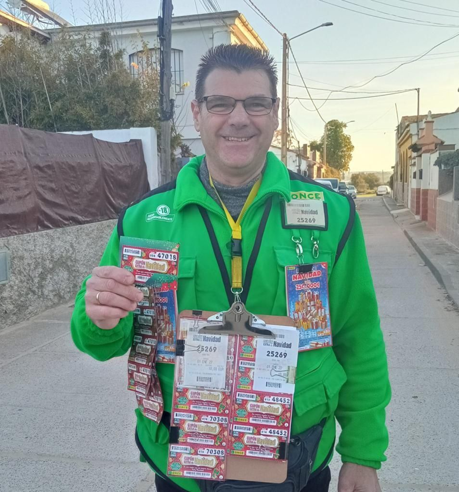 Juan Antonio Jiménez, vendedor de la ONCE que ha repartido cerca de 2,3 millones de euros este sábado en Jerez.