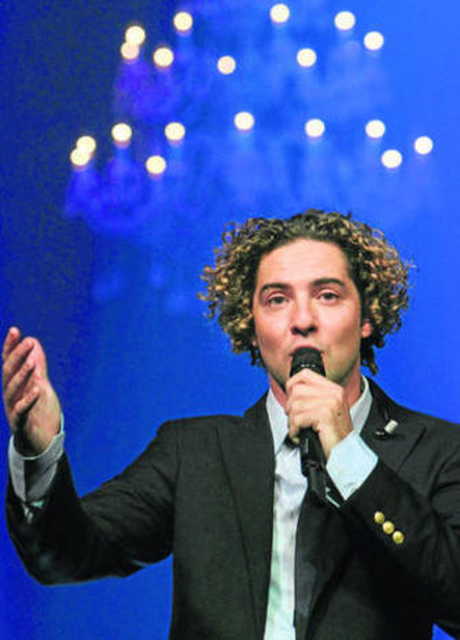El cantante, durante un ensayo en el Teatro Real de Madrid.