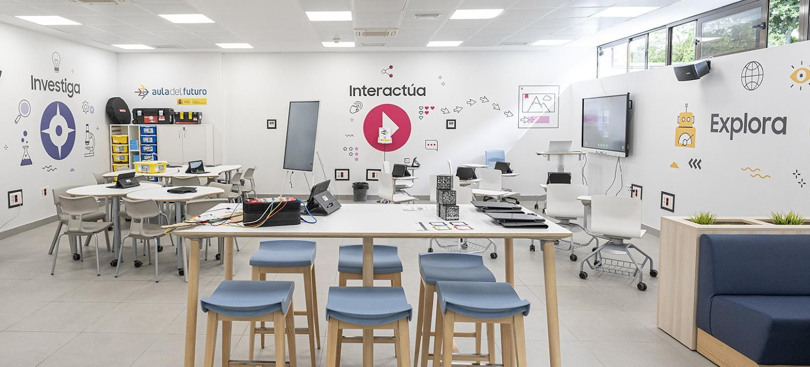 Una imagen de un prototipo de aula del futuro.