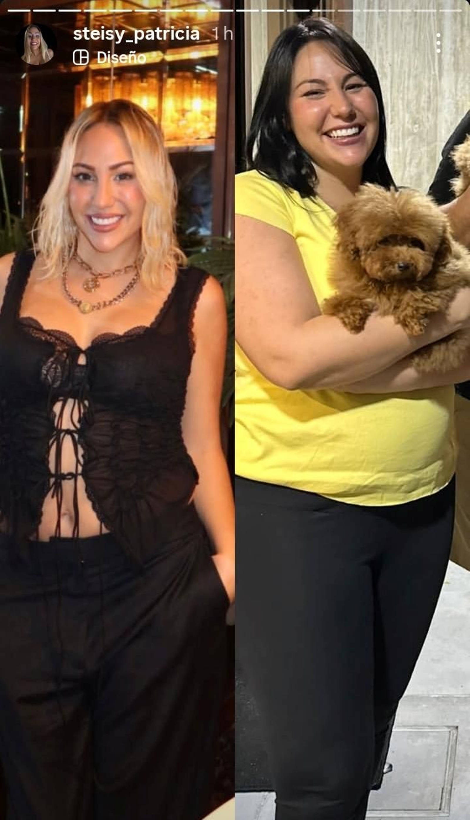 Imagen en la que se aprecia el cambio físico de Patricia Steisy.