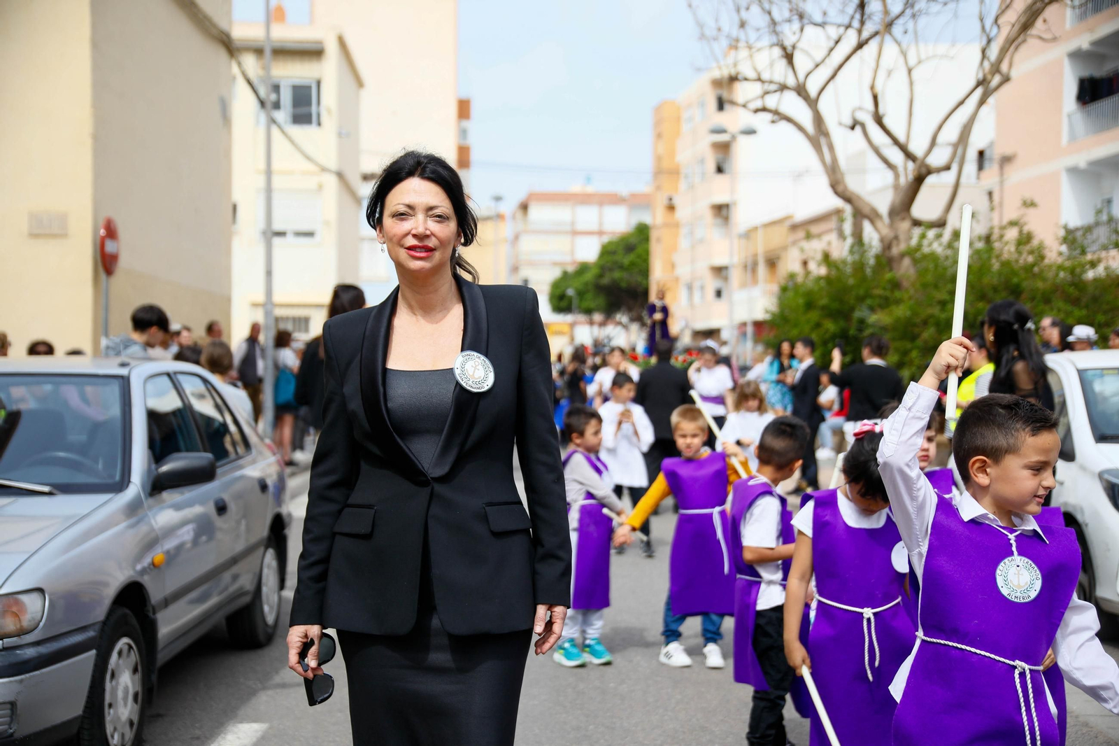 Las imágenes del CEIP San Fernando de El Zapillo de la ciudad de Almería en procesión en el viernes de dolores
