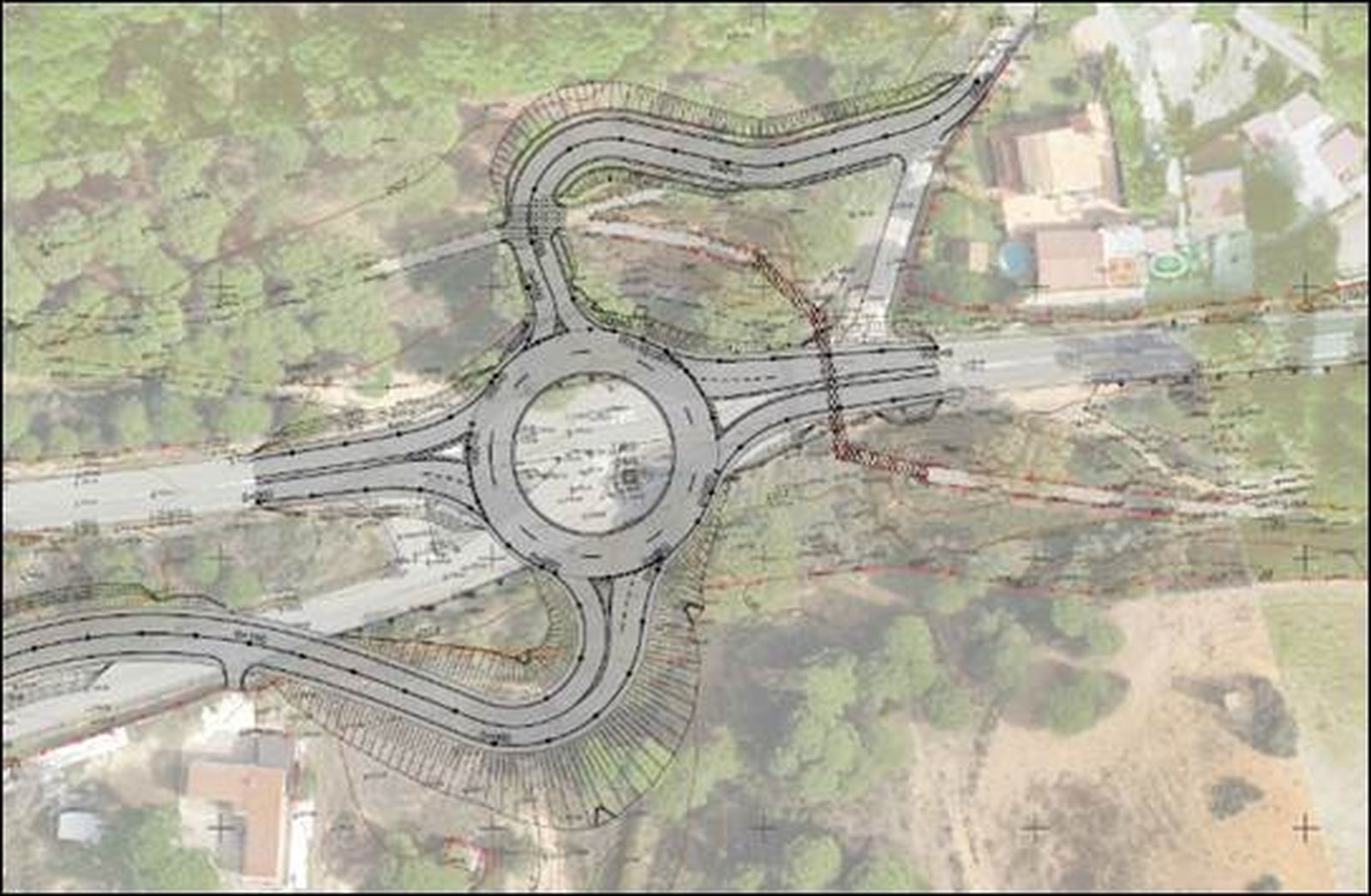 Glorieta en la carretera N-435 en Valverde del Camino.