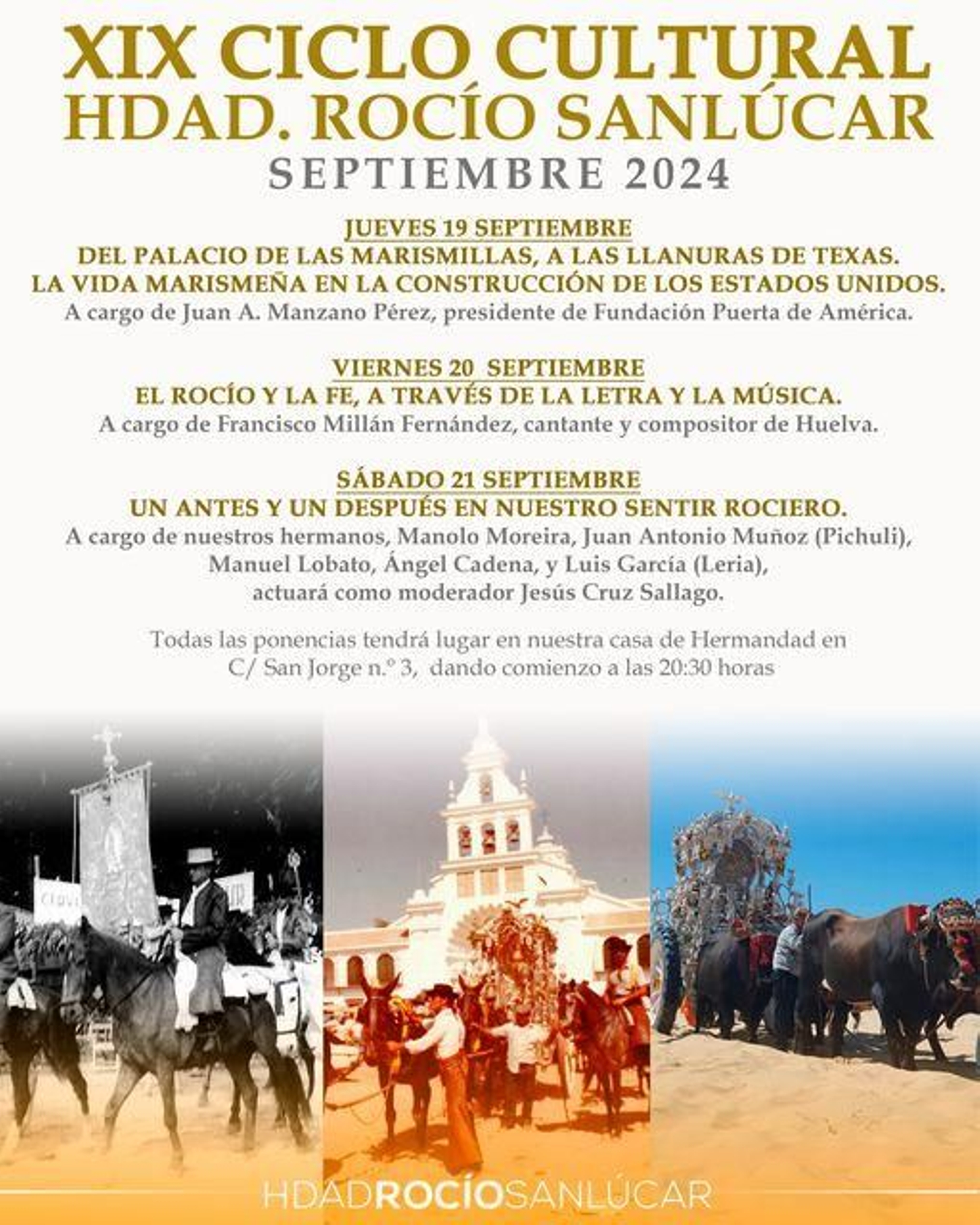 Cartel con la programación del ciclo cultural.