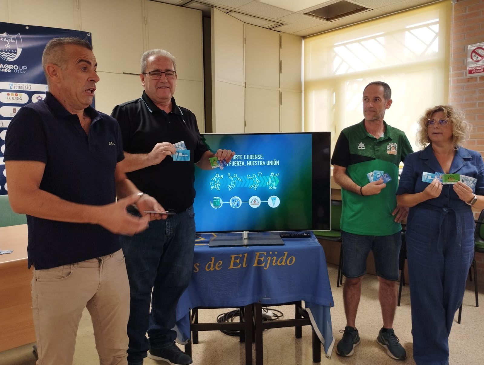 Los cuatro presidentes de las entidades deportivas ejidenses.