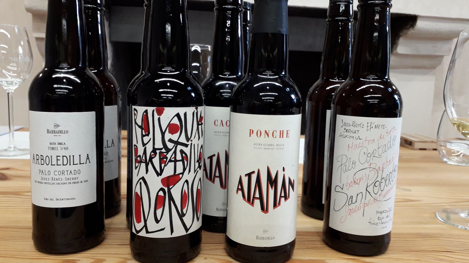 Algunos de los vinos de Barbadillo elegidos por Voraviu en su propuesta de menú maridado.