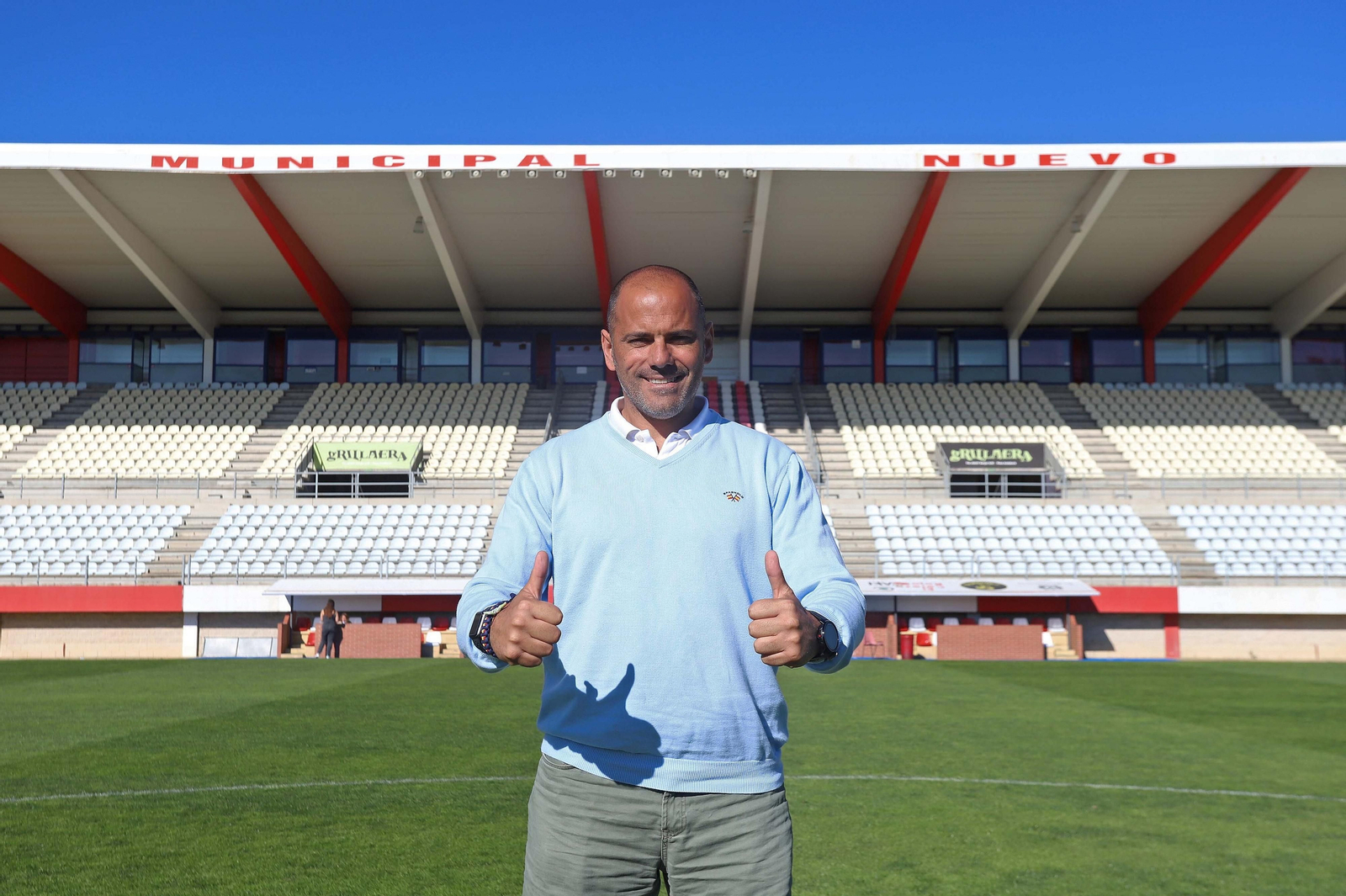 Salva Ballesta, en el estadio Nuevo Mirador