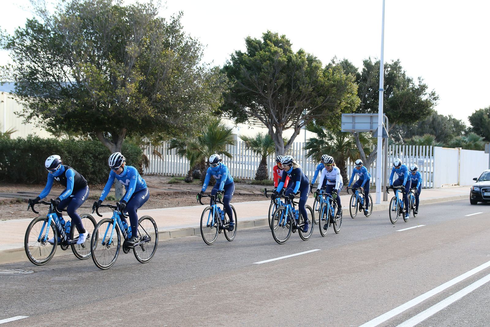 Fotogalería del entrenamiento del Movistar Team en Almería