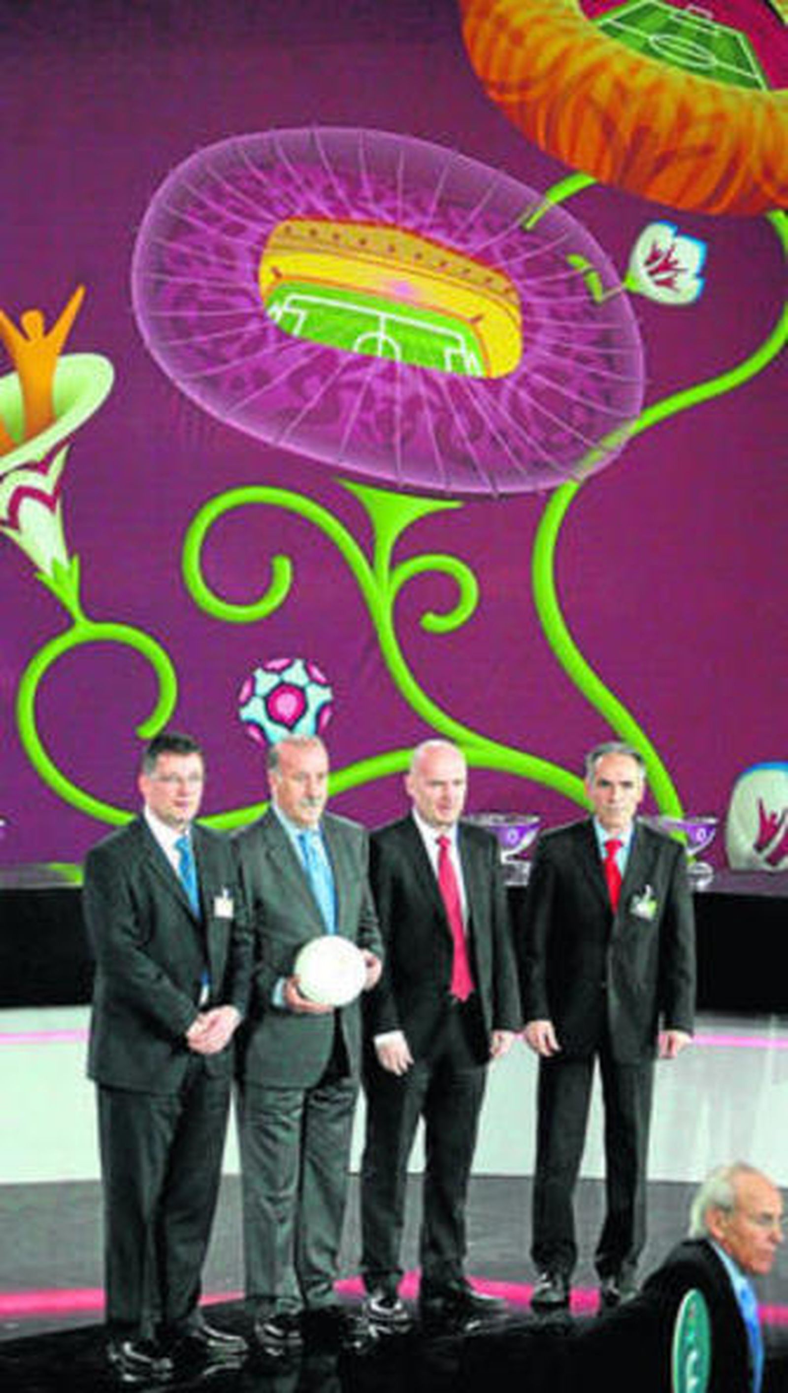 Craig Levein, Del Bosque, Michal Bilek y Aleksandrs Starkovs.