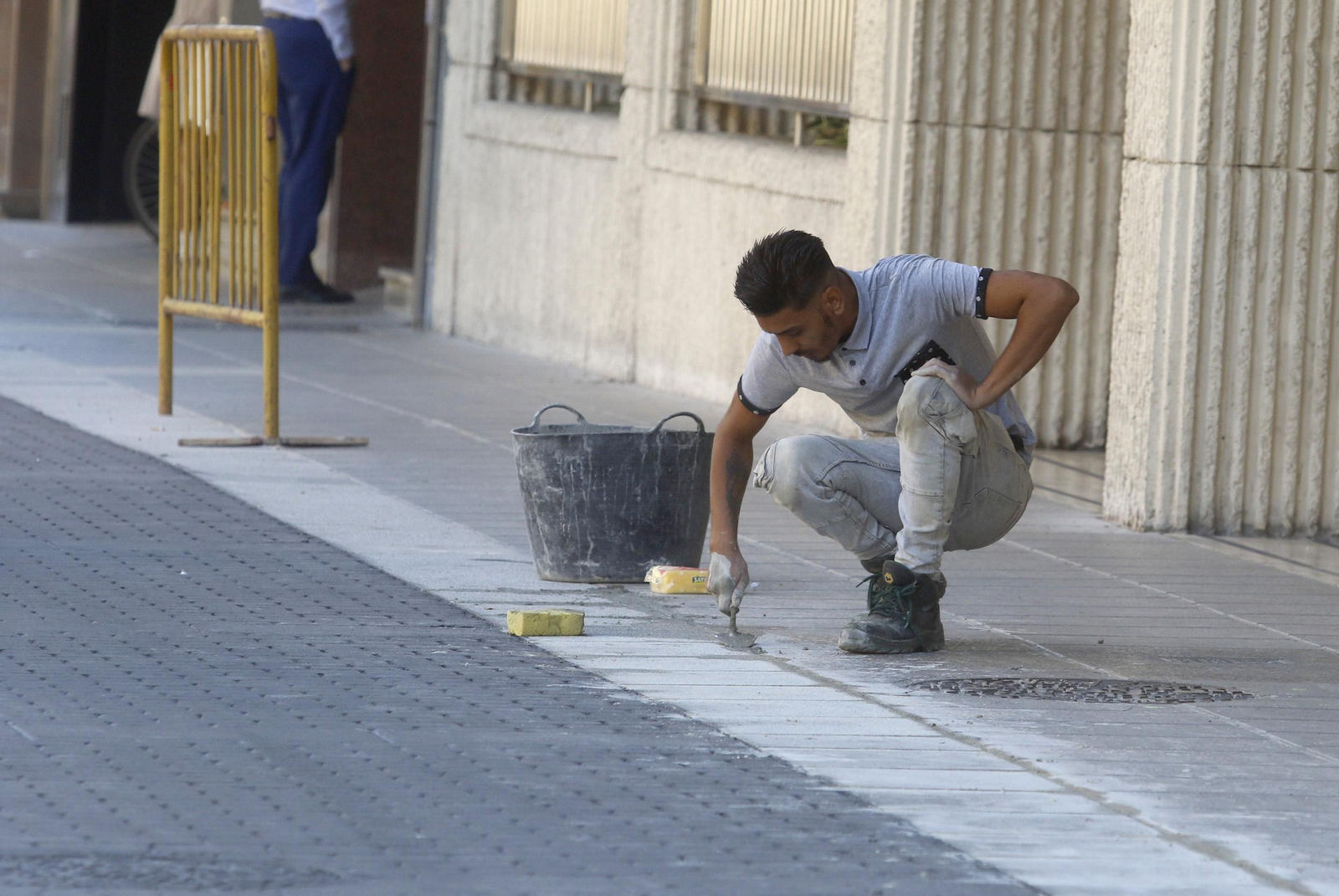 Obras de asfaltado en Córdoba.