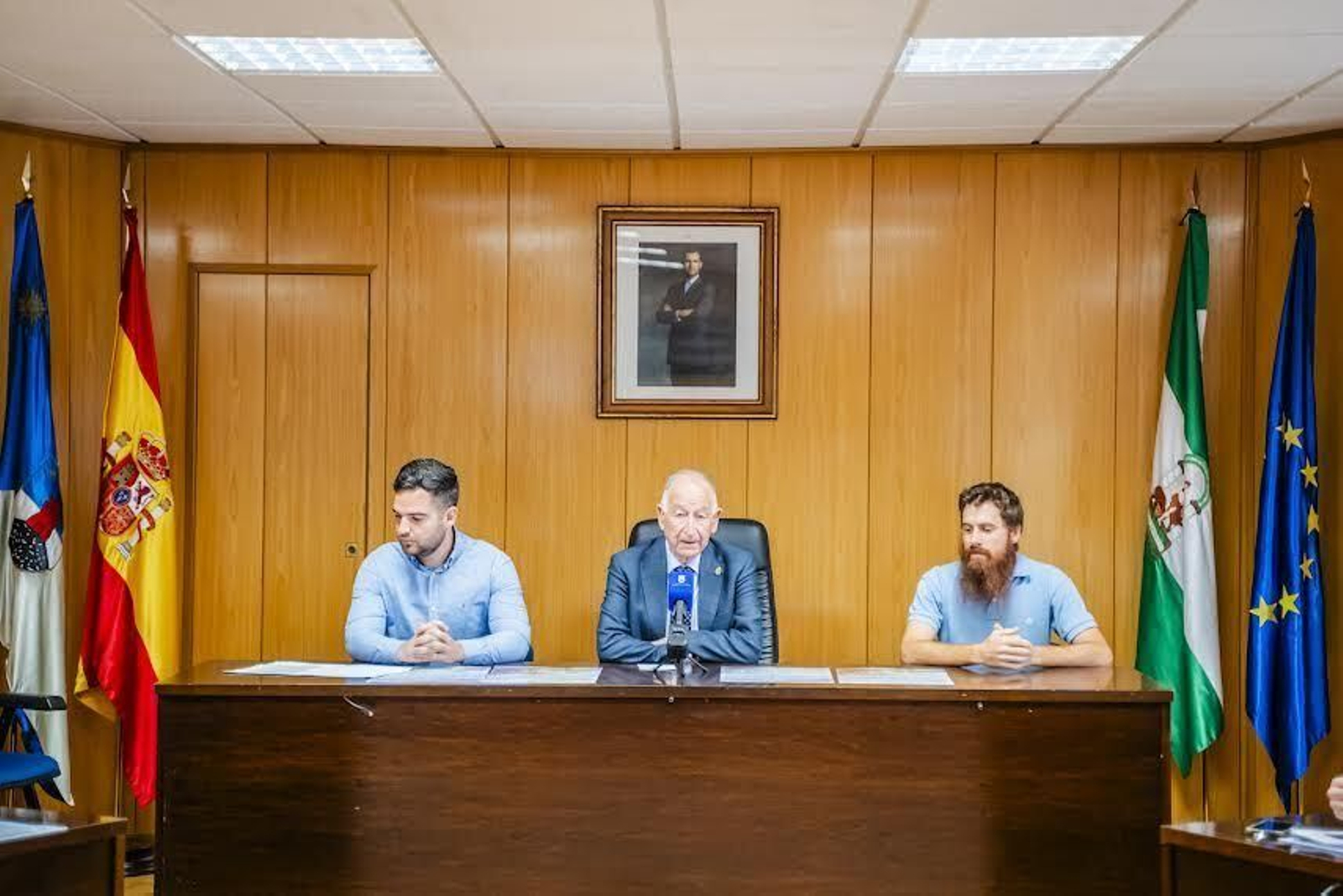 Juan Carlos Muyor; Gabriel Amat y Sergio López, en la presentación de ayer