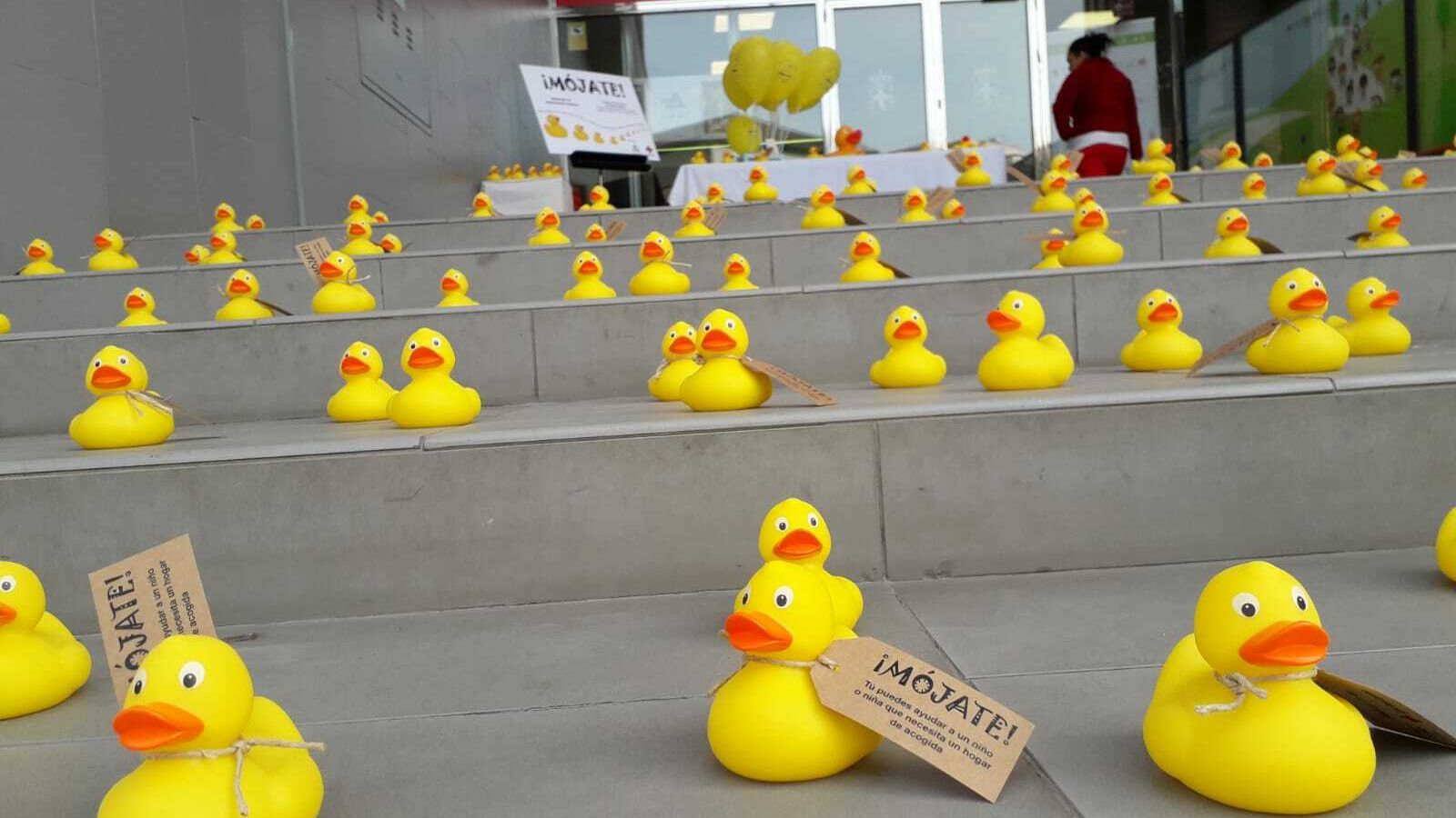 Mesa informativa y reparto de patitos en el inicio de la campaña en Almería