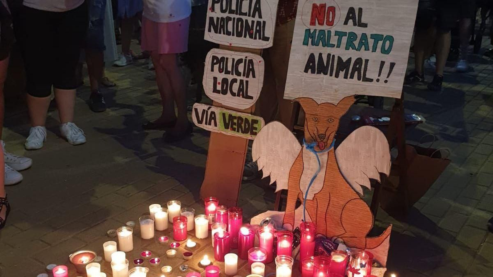 Concentración en conmemoración de la perra asesinada.