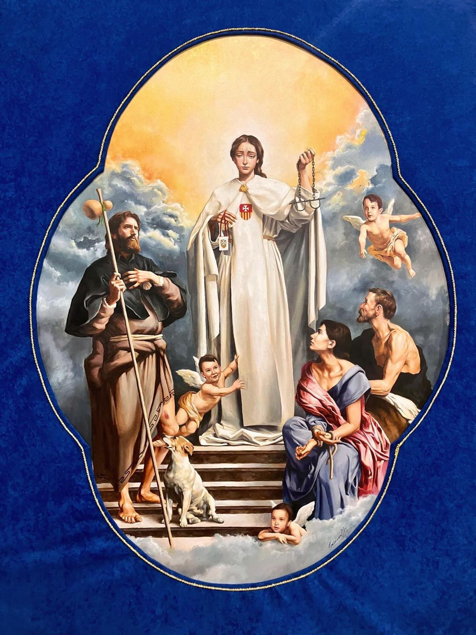 Detalle de la nueva gloria del paso de palio de la Virgen.