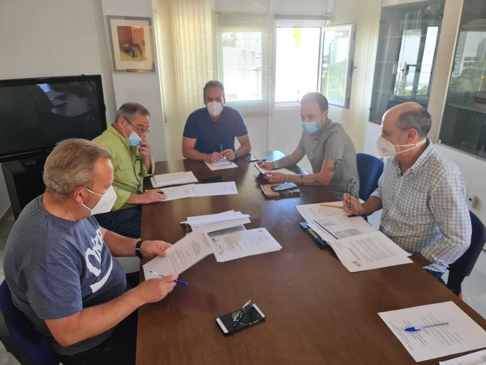 Un instante de la reunión mantenida el viernes.